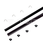 Монтажен Kитс Дифузер за LED Лента Алуминиев Черен 2000x15.8x15.8мм