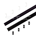 Монтажен Kитс Дифузер за LED Лента Алуминиев Черен 2000x23.5x10мм