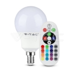 LED Крушка 4.8W Е14 P45 А80 Кендъл Димираща С Дистанционно RGB 3000K
