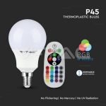 LED Крушка 4.8W Е14 P45 А80 Кендъл Димираща С Дистанционно RGB 3000K
