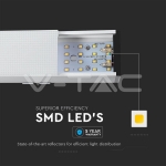 LED Линейно Осветление SAMSUNG Чип 40W Висящо Бяло Тяло 4000К 1200x50x65mm