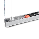 LED Линейно Осветление SAMSUNG Чип 40W Висящо Сиво Тяло 4000К 1200x50x65mm