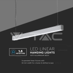 LED Линейно Осветление SAMSUNG Чип 40W Висящо Сиво Тяло 4000К 1200x50x65mm
