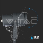 12W Градинска Лампа Тип Колче Сиво Тяло 3000К