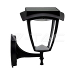 2W LED Соларна Стенна Лампа Черен Мат 3000К+6000К