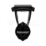 2W LED Соларна Стенна Лампа Черен Мат 3000К+6000К