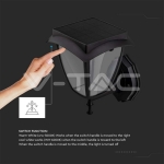 2W LED Соларна Стенна Лампа Черен Мат 3000К+6000К