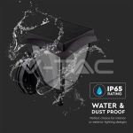 2W LED Соларна Стенна Лампа Черен Мат 3000К+6000К