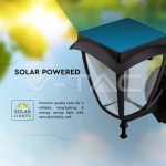 2W LED Соларна Стенна Лампа Черен Мат 3000К+6000К