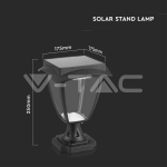 2W LED Соларна Наземна Лампа Черен Мат 3000К+6000К