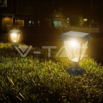 2W LED Соларна Наземна Лампа Черен Мат 3000К+6000К