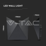 5W Стенна Лампа Черна  IP65 Една Посока 3000К