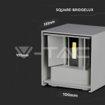 11W Стенна Лампа Bridgelux Чип Сива Квадрат 4000К