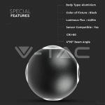 4W Стенна Лампа Черно Тяло Кръг 4000К IP65