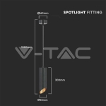 1xGU10 Корпус Пендел Черен D:55x300мм