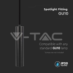 1xGU10 Корпус Пендел Черен D:60x300мм