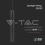 1xGU10 Корпус Пендел Черен D:60x500мм