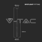 1xGU10 Корпус Пендел Черен D:60x500мм