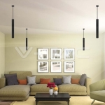 1xGU10 Корпус Пендел Черен D:60x500мм