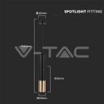 1xGU10 Корпус Пендел Черен  + Златно D:60x300мм