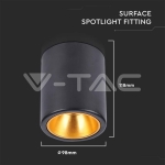 Външен Корпус GU10 Кръг Черен