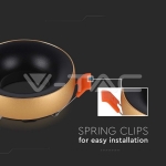 GU10 Корпус Златна Рамка + Черен Рефлектор