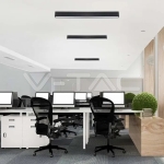 LED Линейно Осветление SAMSUNG Чип 40W Външно Черно Тяло 6500K