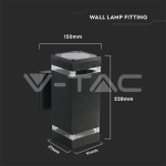 LED Стенна Лампа Черна Квадрат IP44