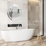 25W LED Огледало Кръг Докосване Промяна на Цвета IP44 Anti Fog 3 в 1