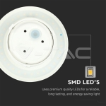 6W Аплик Бяло Тяло Кръг IP65 3000K