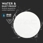 6W Аплик Бяло Тяло Кръг IP65 3000K