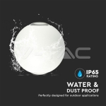 6W Стенна Лампа Бяла Кръг IP65 Две Посоки 3000К