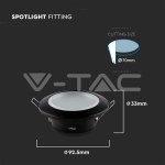 GU10 Корпус Кръг Черен