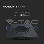 1*GU10 Корпус Луна Квадрат Черна