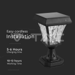 2W LED Соларна Наземна Лампа Черен Мат 3 в 1