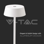 2W LED Настолна Лампа Бяло Тяло 3000К IP54