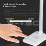 7W LED Настолна Лампа Wireless Charger 3 в 1 Бяла