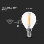 LED Крушка 4W Filament E14 P45 3000K