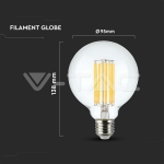 LED Крушка 6W Filament E27 G95 3000K