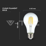 LED Крушка 10W Filament E27 A60 6500К