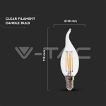 LED Крушка 4W Filament E14 Кендъл Пламък 6500K