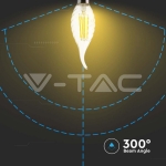 LED Крушка 4W Filament E14 Кендъл Спирала Пламък 6500K