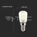LED Крушка 2W Filament E14 ST26 4000K