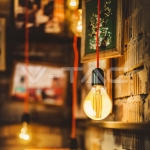 LED Крушка 4W Filament E14 P45 Амбър 2200К