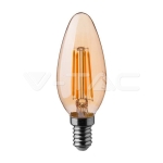 LED Крушка 4W Filament E14 Кендъл Амбър 4000K