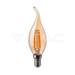 LED Крушка 4W Filament E14 Кендъл Амбър 2200K