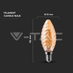 LED Крушка 4W Filament E14 Кендъл Амбър Спирала 2200K