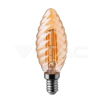 LED Крушка 4W Filament E14 Кендъл Амбър Спирала 2200K