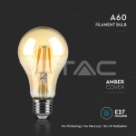 LED Крушка 10W Filament E27 A60 Амбър 2200К
