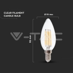 LED Крушка 6W Filament E14 Кендъл 3000К